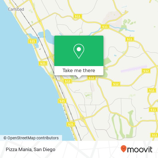 Mapa de Pizza Mania, 1 Legoland Dr Carlsbad, CA 92008