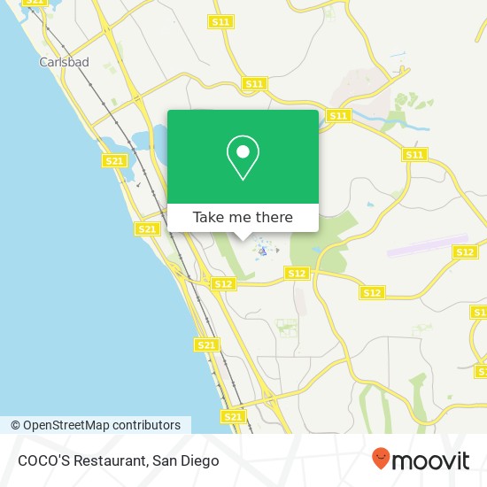Mapa de COCO'S Restaurant, 5780 Fleet St Carlsbad, CA 92008