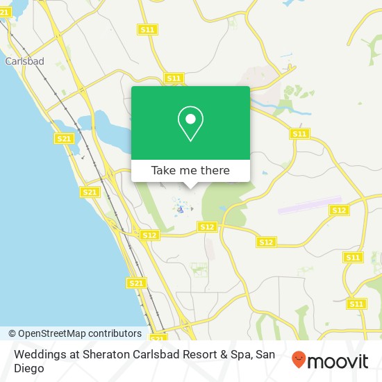 Mapa de Weddings at Sheraton Carlsbad Resort & Spa