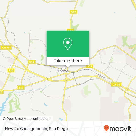 Mapa de New 2u Consignments, 407 N Twin Oaks Valley Rd San Marcos, CA 92069