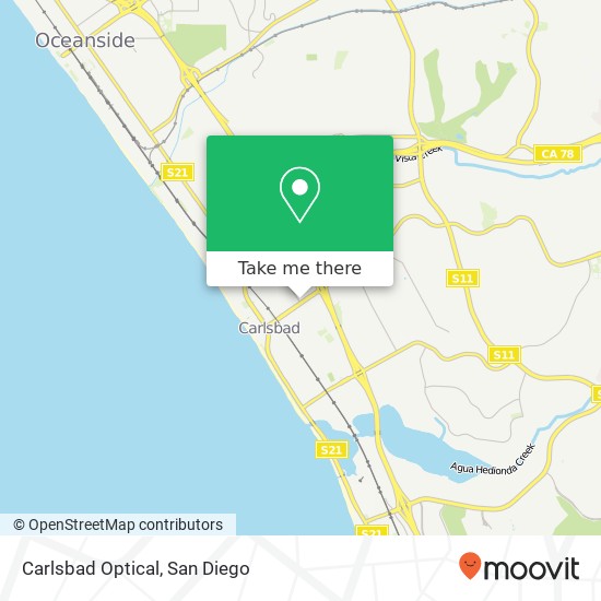 Mapa de Carlsbad Optical, 802 Carlsbad Village Dr Carlsbad, CA 92008