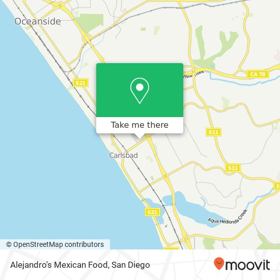 Mapa de Alejandro's Mexican Food, 2952 Harding St Carlsbad, CA 92008