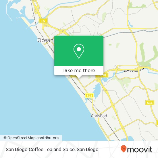 Mapa de San Diego Coffee Tea and Spice, 1715 S Freeman St Oceanside, CA 92054