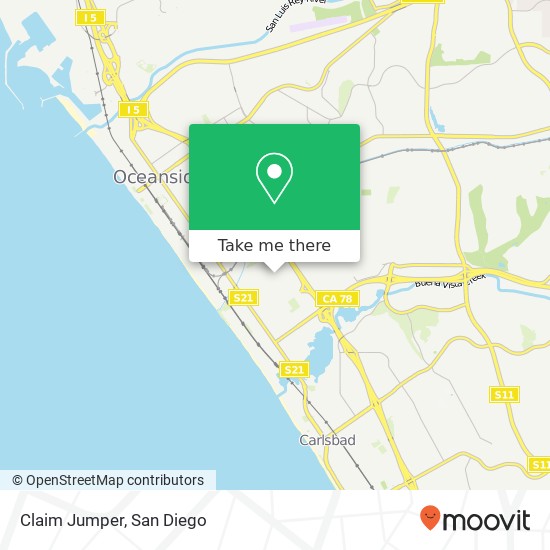 Mapa de Claim Jumper, Morse St Oceanside, CA 92054