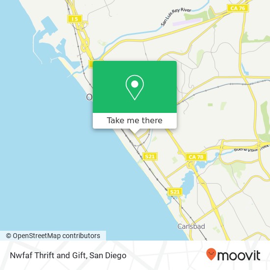 Mapa de Nwfaf Thrift and Gift, 1116 S Coast Hwy Oceanside, CA 92054