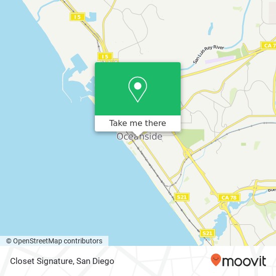 Mapa de Closet Signature, 409 Mission Ave Oceanside, CA 92054