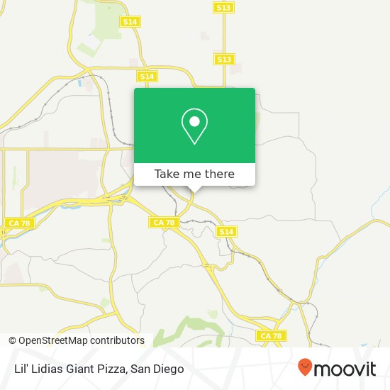 Lil' Lidias Giant Pizza, Civic Center Dr Vista, CA 92084 map