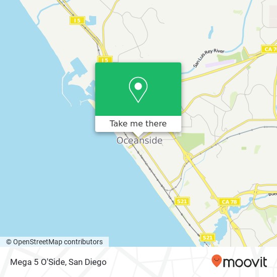 Mapa de Mega 5 O'Side, 212 N Coast Hwy Oceanside, CA 92054