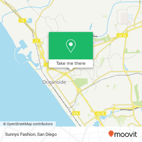 Mapa de Sunnys Fashion, 1527 Mission Ave Oceanside, CA 92058