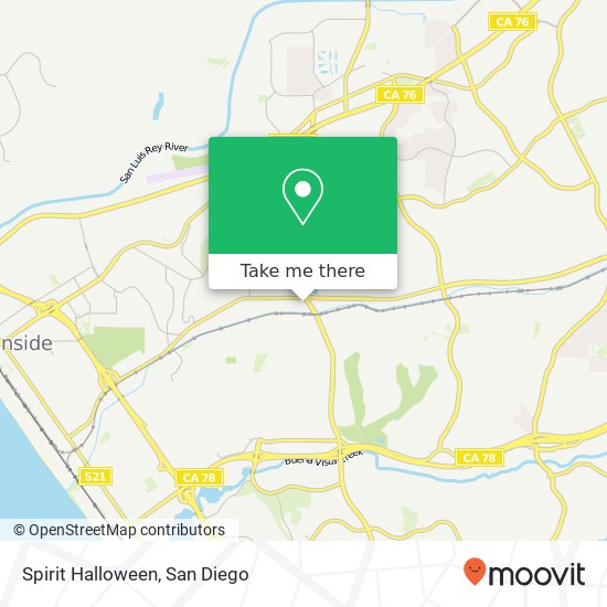 Mapa de Spirit Halloween, 1401 S El Camino Real Oceanside, CA 92054