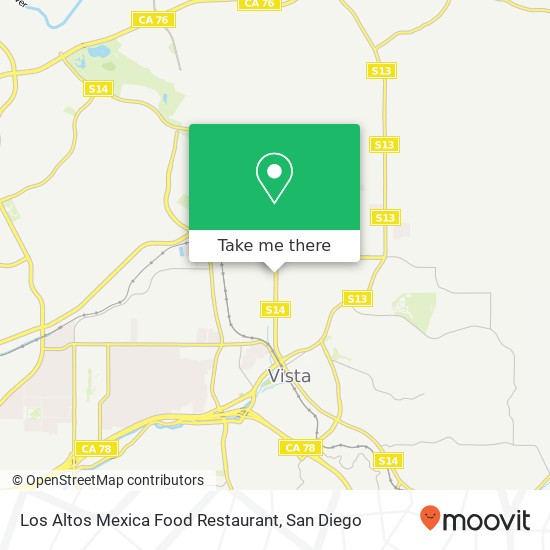 Mapa de Los Altos Mexica Food Restaurant, 1120 N Santa Fe Ave Vista, CA 92083