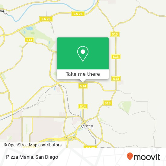 Mapa de Pizza Mania, 1461 N Santa Fe Ave Vista, CA 92084