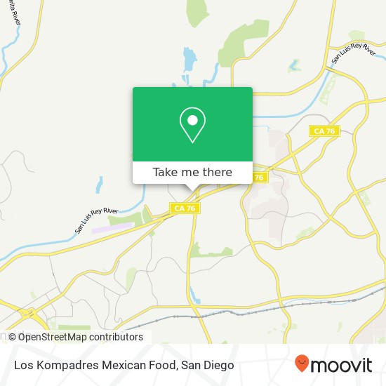 Mapa de Los Kompadres Mexican Food, 3772 Mission Ave Oceanside, CA 92058