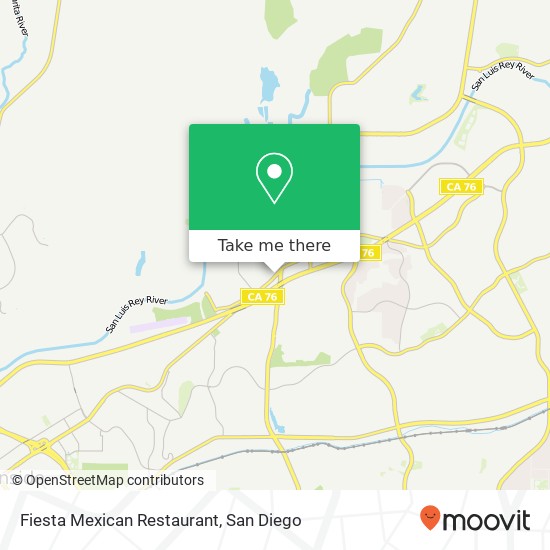 Mapa de Fiesta Mexican Restaurant, 3784 Mission Ave Oceanside, CA 92058