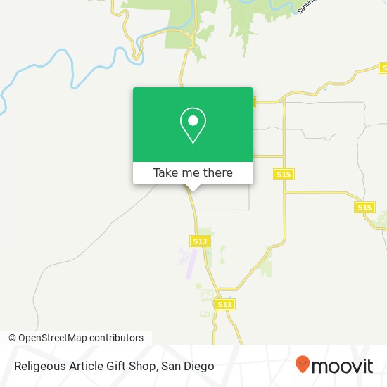 Mapa de Religeous Article Gift Shop, 1328 S Mission Rd Fallbrook, CA 92028