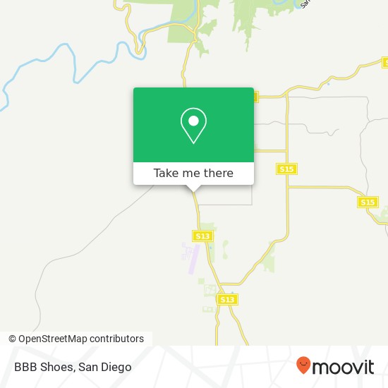 Mapa de BBB Shoes, 1374 S Mission Rd Fallbrook, CA 92028