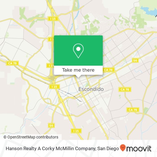 Mapa de Hanson Realty A Corky McMillin Company