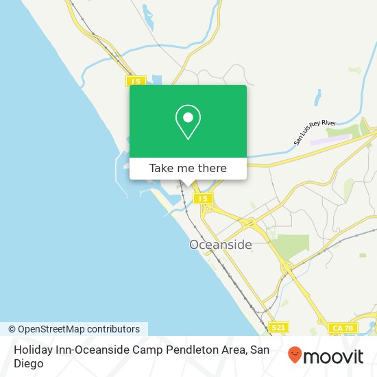 Mapa de Holiday Inn-Oceanside Camp Pendleton Area