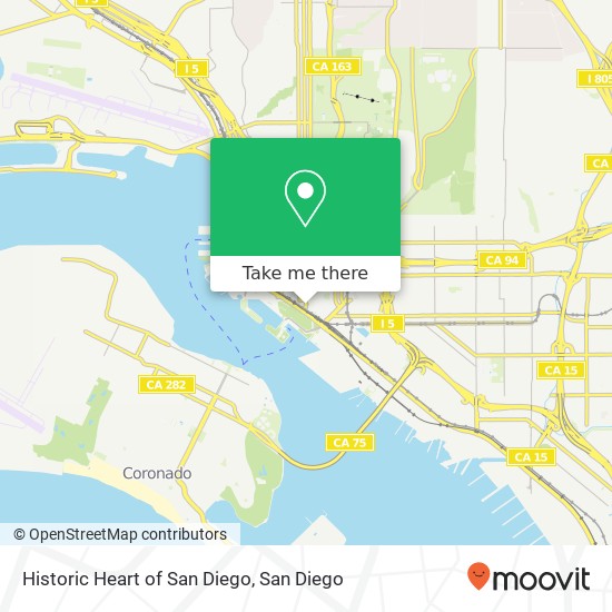 Mapa de Historic Heart of San Diego