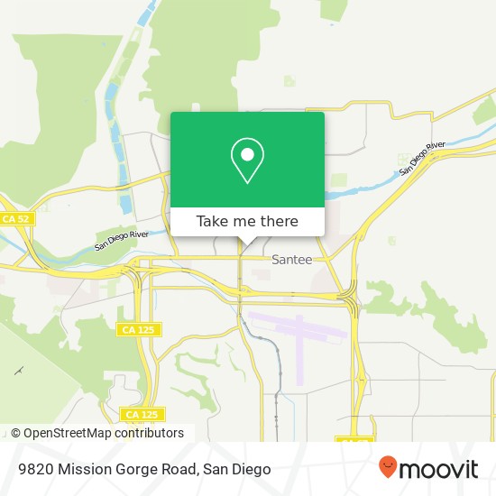 9820 Mission Gorge Road map
