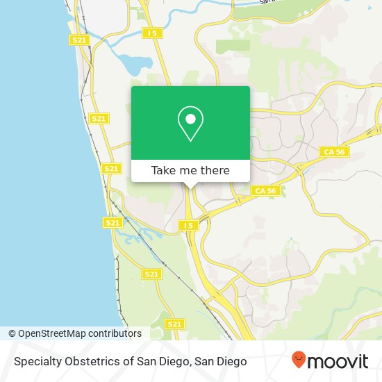 Mapa de Specialty Obstetrics of San Diego
