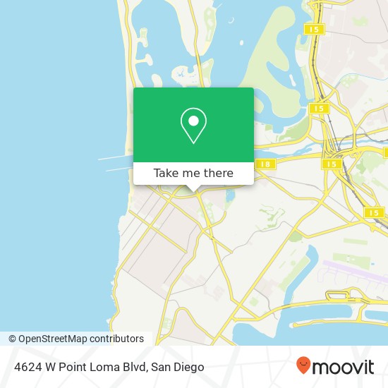 Mapa de 4624 W Point Loma Blvd