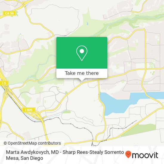 Mapa de Marta Awdykovych, MD - Sharp Rees-Stealy Sorrento Mesa