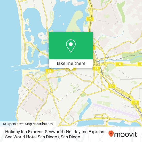Mapa de Holiday Inn Express-Seaworld (Holiday Inn Express Sea World Hotel San Diego)