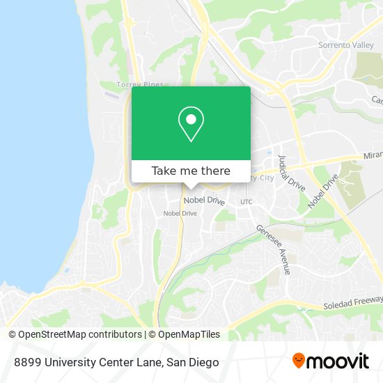 Mapa de 8899 University Center Lane