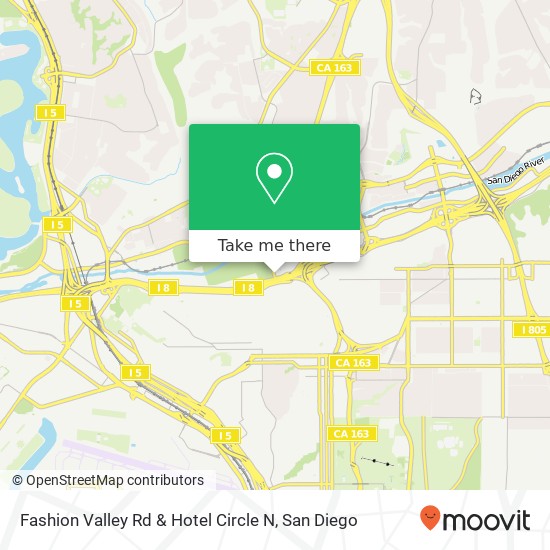 Mapa de Fashion Valley Rd & Hotel Circle N