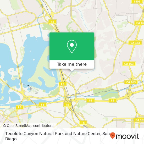 Mapa de Tecolote Canyon Natural Park and Nature Center