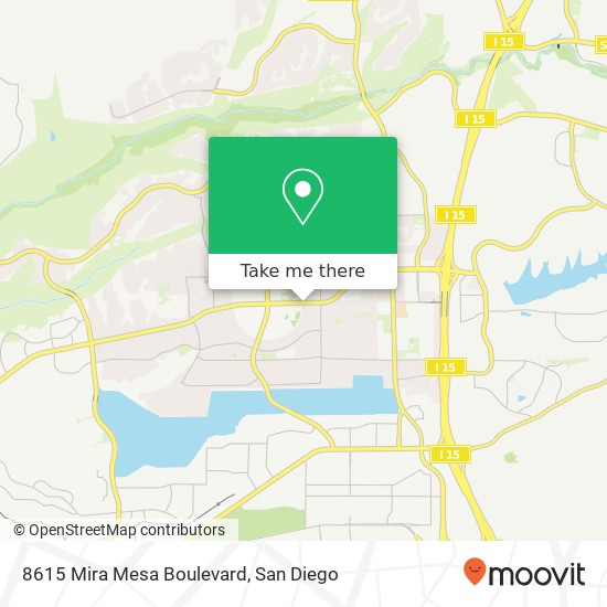 Mapa de 8615 Mira Mesa Boulevard