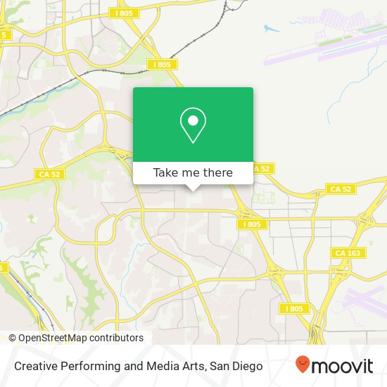 Mapa de Creative Performing and Media Arts