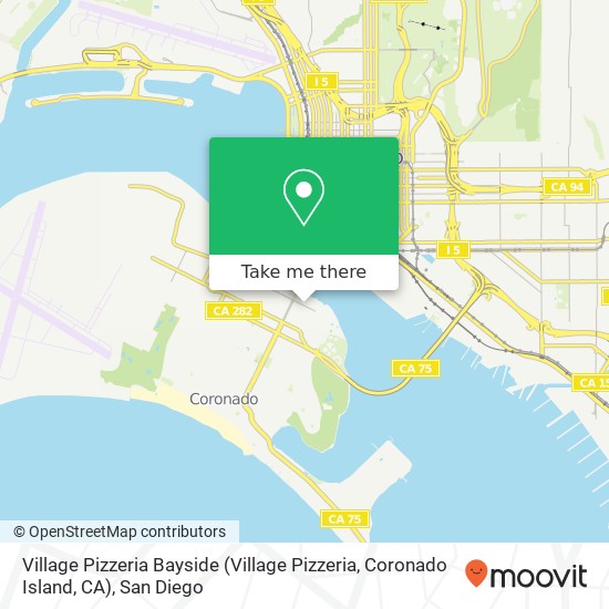 Mapa de Village Pizzeria Bayside (Village Pizzeria, Coronado Island, CA)