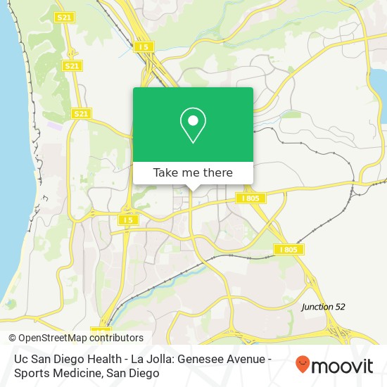 Uc San Diego Health - La Jolla: Genesee Avenue - Sports Medicine map