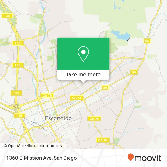 Mapa de 1360 E Mission Ave