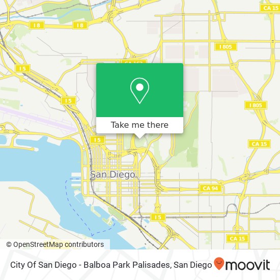 Mapa de City Of San Diego - Balboa Park Palisades