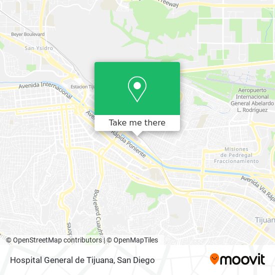 Mapa de Hospital General de Tijuana