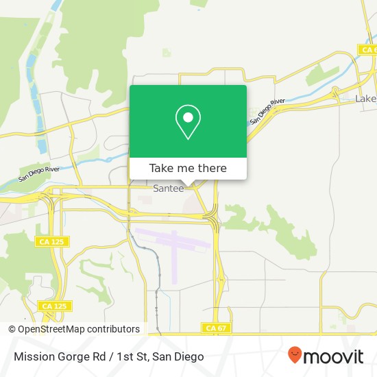 Mapa de Mission Gorge Rd / 1st St