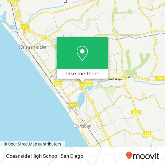 Mapa de Oceanside High School