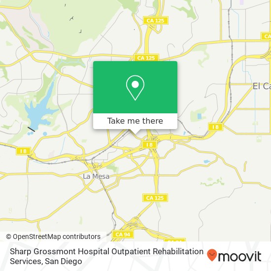 Mapa de Sharp Grossmont Hospital Outpatient Rehabilitation Services