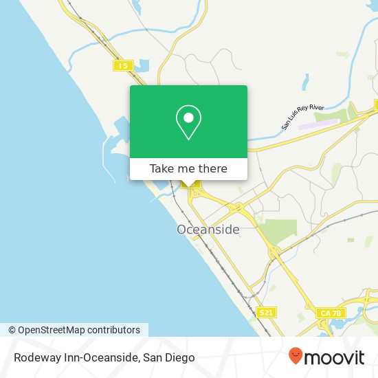 Mapa de Rodeway Inn-Oceanside