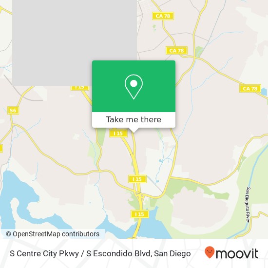 Mapa de S Centre City Pkwy / S Escondido Blvd