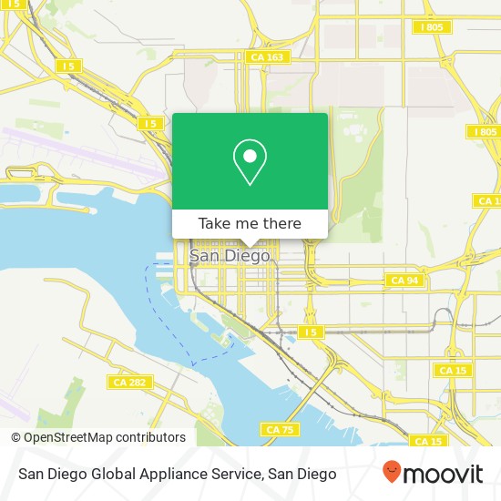 Mapa de San Diego Global Appliance Service