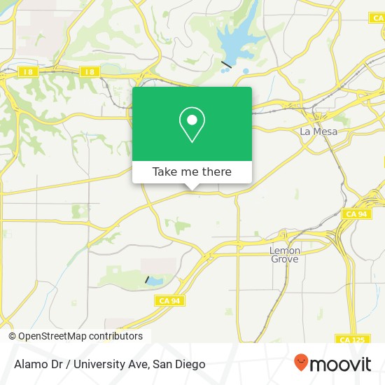 Alamo Dr / University Ave map