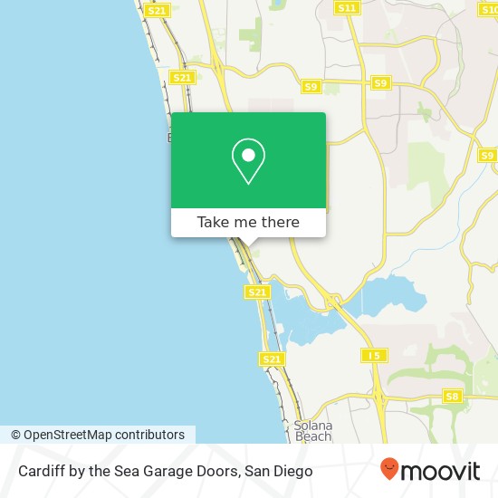 Mapa de Cardiff by the Sea Garage Doors