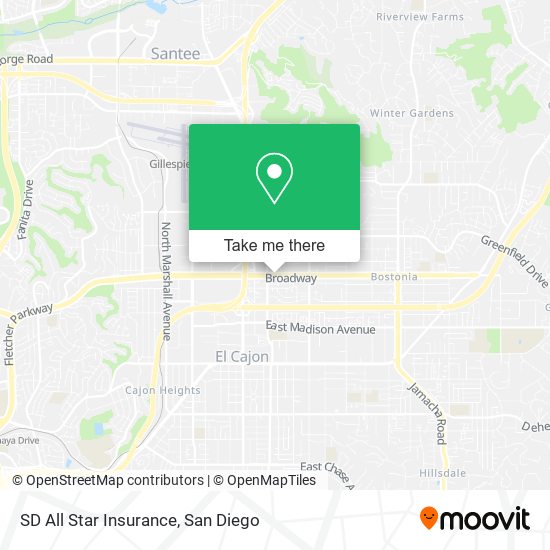 SD All Star Insurance map