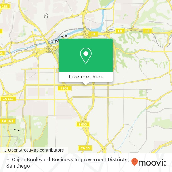 Mapa de El Cajon Boulevard Business Improvement Districts