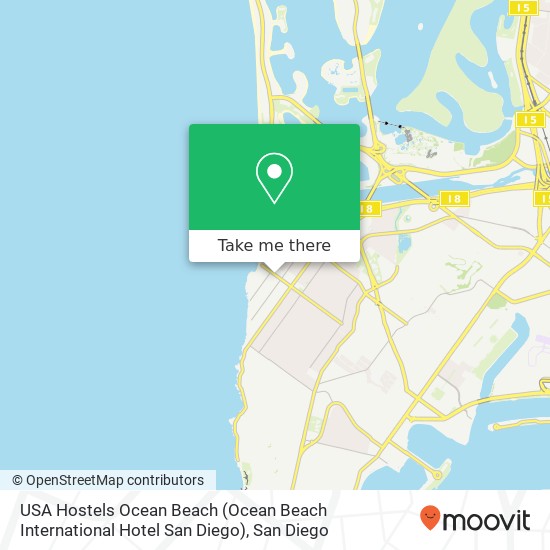 USA Hostels Ocean Beach (Ocean Beach International Hotel San Diego) map