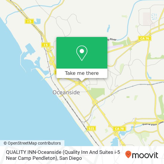Mapa de QUALITY INN-Oceanside (Quality Inn And Suites i-5 Near Camp Pendleton)